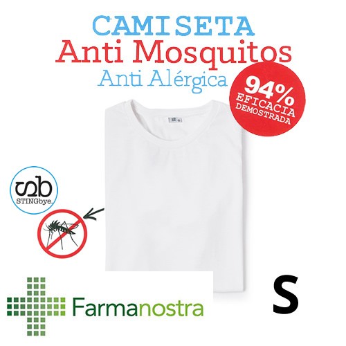 Camiseta antimosquitos stingbye camiseta manga corta  | talla s | color blanco